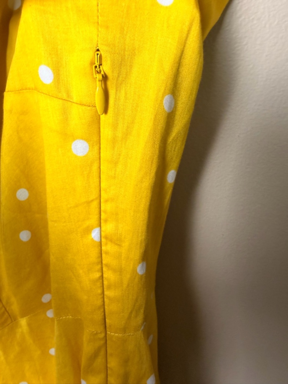 💛 Boden Yellow Polka Dot A-Line Dress Size US 12L Cotton Sleeveless EUC 💛 - Picture 8 of 8